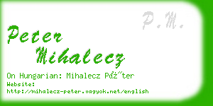 peter mihalecz business card